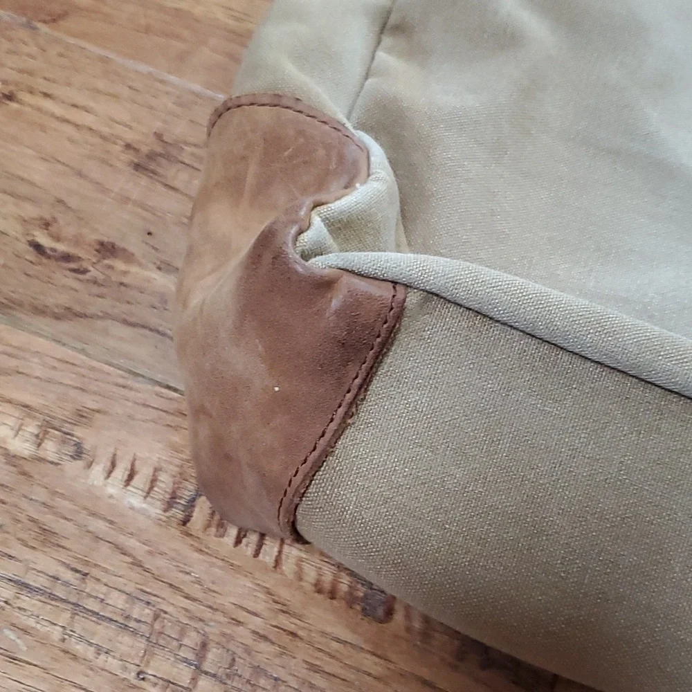 Tiding leather and canvas messenger laptop bag